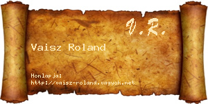 Vaisz Roland névjegykártya